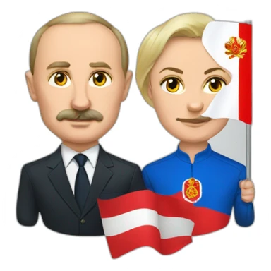 Putin and lukashenko ang flag russia and belarus sticker