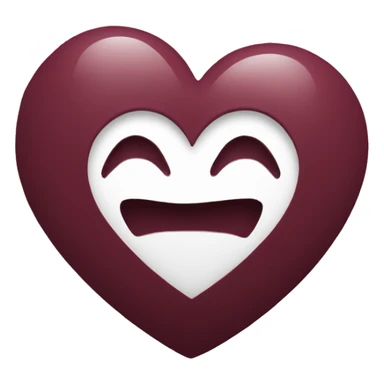heart in heart burgundy color sticker
