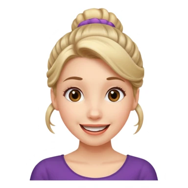 Excited girl with fair up-do can’t wait for something to happen sticker