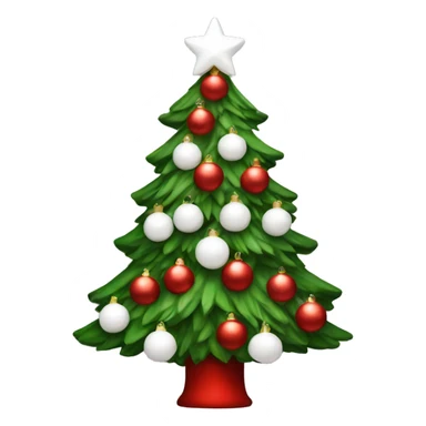 Christmas tree with red and white ornaments sticker