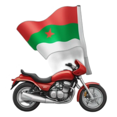 quelqu'un sur une moto avec le drapeau du Maroc derrière sticker