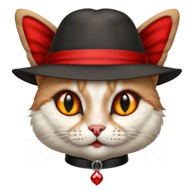 Chat avec un nœud rouge et un chapeau de magicien sticker