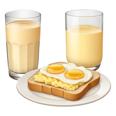 Breakfast ( bread + egg + glass of milk) sticker