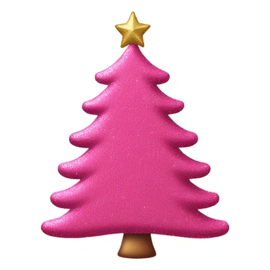 Pink Christmas tree with glitter sticker