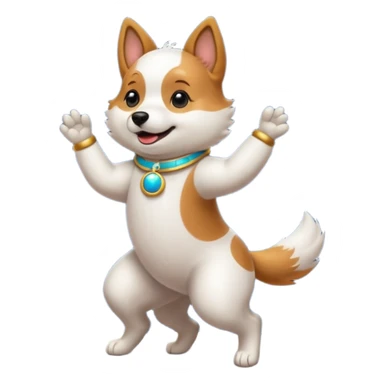 Dog dancing on the moon sticker