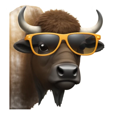 Bison with sunglasses sticker