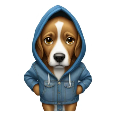 Dog with hoodie and blue jeans with hands in pockets sticker