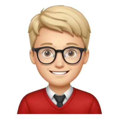 Nerdy boy with glasses sticker