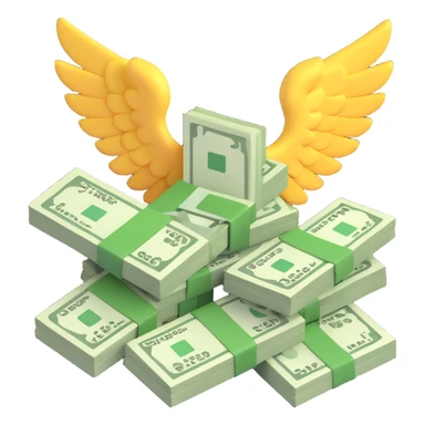 money with wings, donation emoji sticker