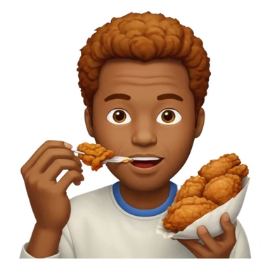 Black man eating chicken sticker