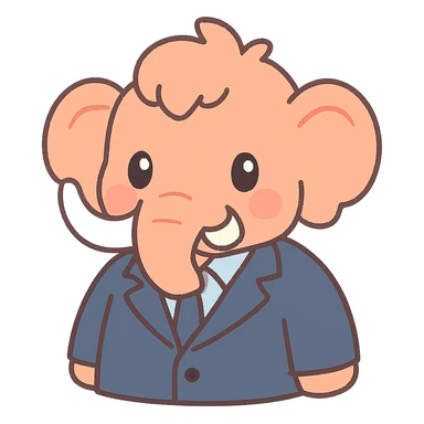 corporate mammoth wearing navy blue blazer sticker