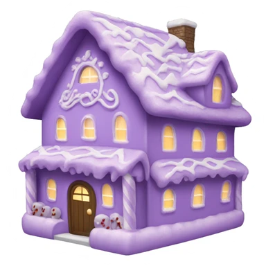 Cosy light purple gingerbread house  sticker