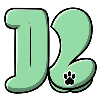puppy paw print with number 12 inside and a border sticker