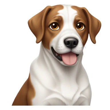 Dog white and brown sticker
