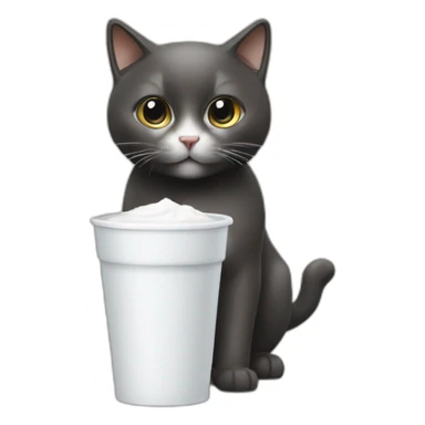 Un chat debout qui boit du lait sticker