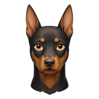 Dobermann Natural ears sticker