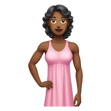 Muscular Girl in Pink Nightgown sticker