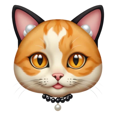 frame The Girl and the Pearls Painting, cat face sticker