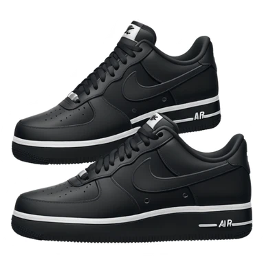 Nike Air Force sneakers, simple, black, iconic silhouette, no text sticker