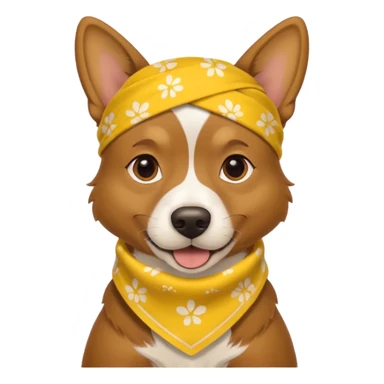 Dog with yellow Bandannas sticker