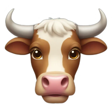 cute bull face sticker
