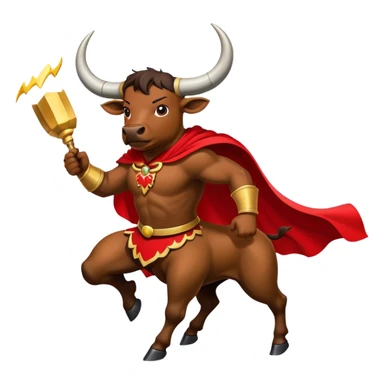 Matador with a red cape facing a charging bull sticker