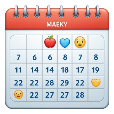 Calendar with 7 days per week sticker