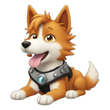 ginger cloud strife. With black coloured husky dog pet sticker