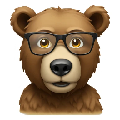 bear in specs sticker