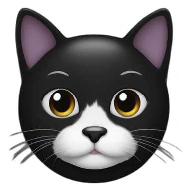 Black cat with a white mustache sticker