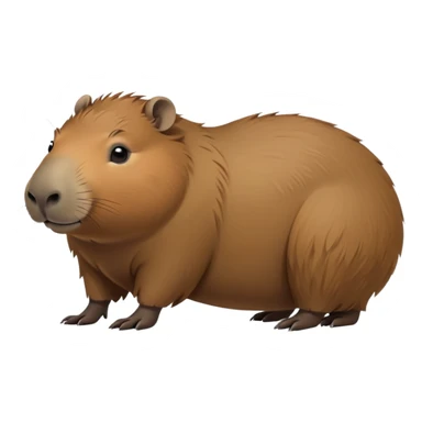cinematic-capybara-realistic-full-body-on-all-fours-emoji,-plump-and-relaxed-body-soaking-in-the-warm-sun,-short-brown-fur-slightly-ruffled,-head-tilted-dramatically,-calm-expressive-eyes-exuding-serene-wisdom,-simplified-yet-realistic sticker