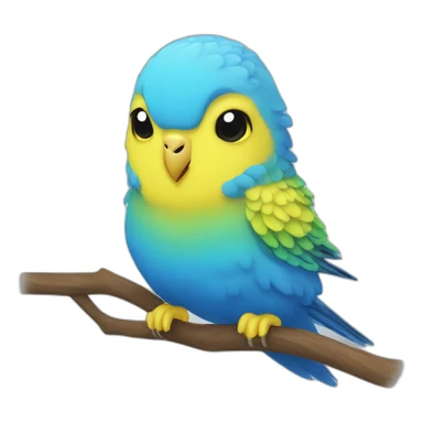 Blue and yellow budgie sticker