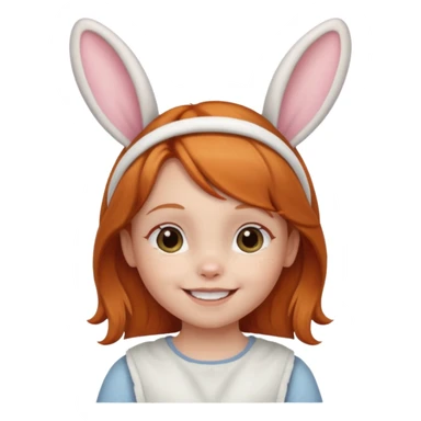 bunny ear wearing ginger small kid sticker
