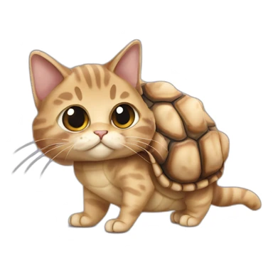 Tortious shell cat long hair with 3 legs sticker