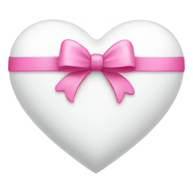 white heart with pink bow sticker
