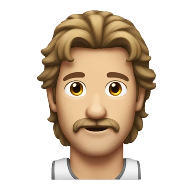 The most australian guy having a brown mullet and moustache  sticker