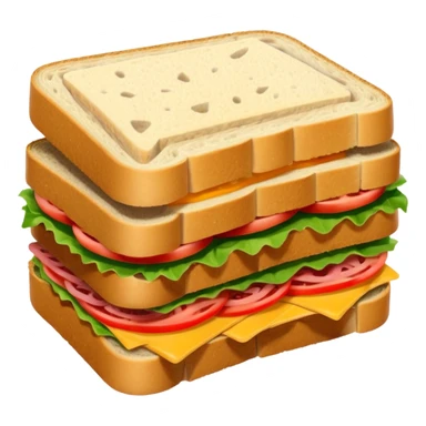 half sliced sandwich with no plate on base sticker