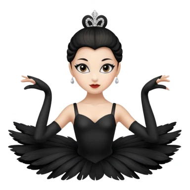 Black swan costume ballerina sticker