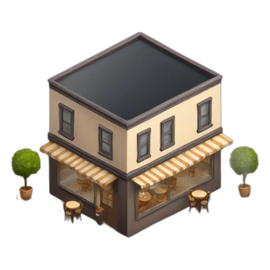 Coffee house isometric sticker