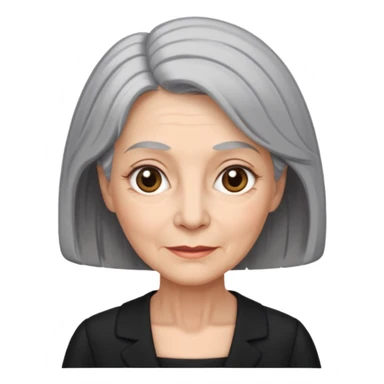 i need an image of a older woman named bonny who is a bind fund manager. where dark black professional dress with grey hair sticker