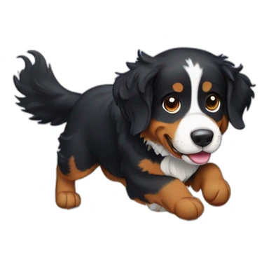 Bernese mountain dog snow skating sticker