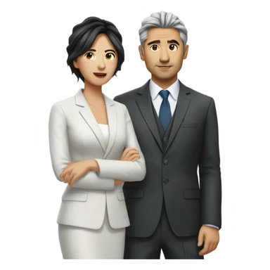 Man in suit with messy hairLatin man with asian wife sticker