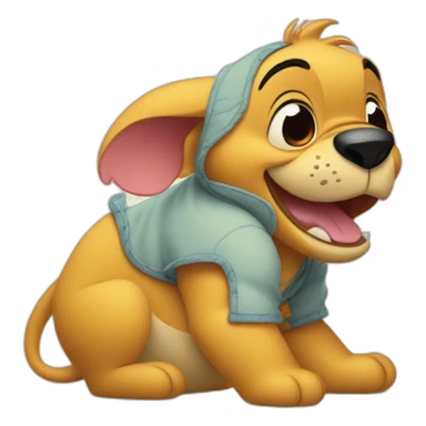 Winnie l’ourson avec stitch sticker