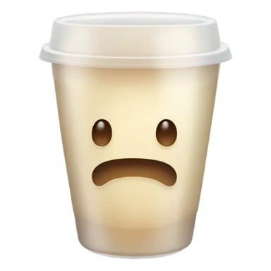 raf coffee in a glass cup no gradient just light cream color sticker