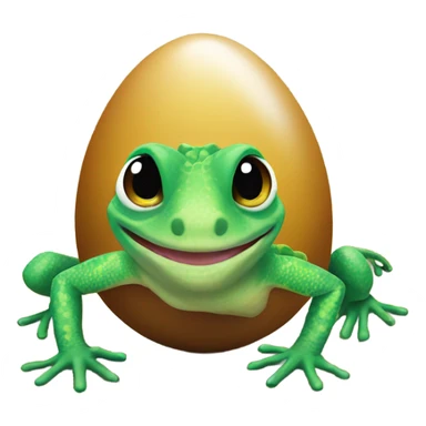 gecko emerges from egg sticker