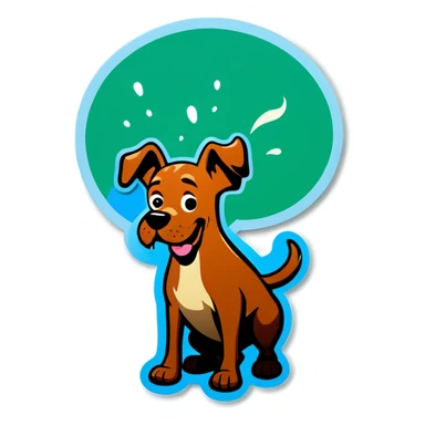 Dog farting sticker