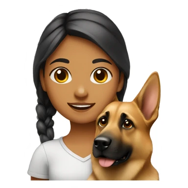 Girl with German shepherd  sticker