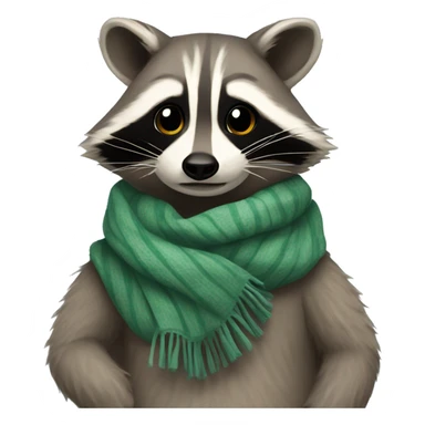 Raccoon wearing a scarf sticker