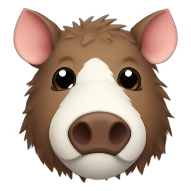 furries brown boar with white tusks sticker