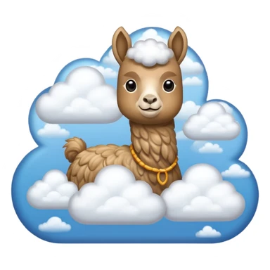 cloud patterned lama sticker